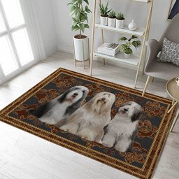 Bearded Collie Floral Paw CL08100033MDR Rug
