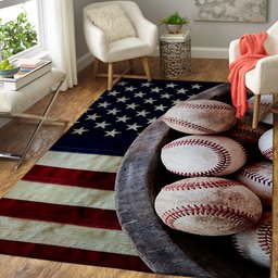 Baseball Ball On American Flag CLH2611019R Rug