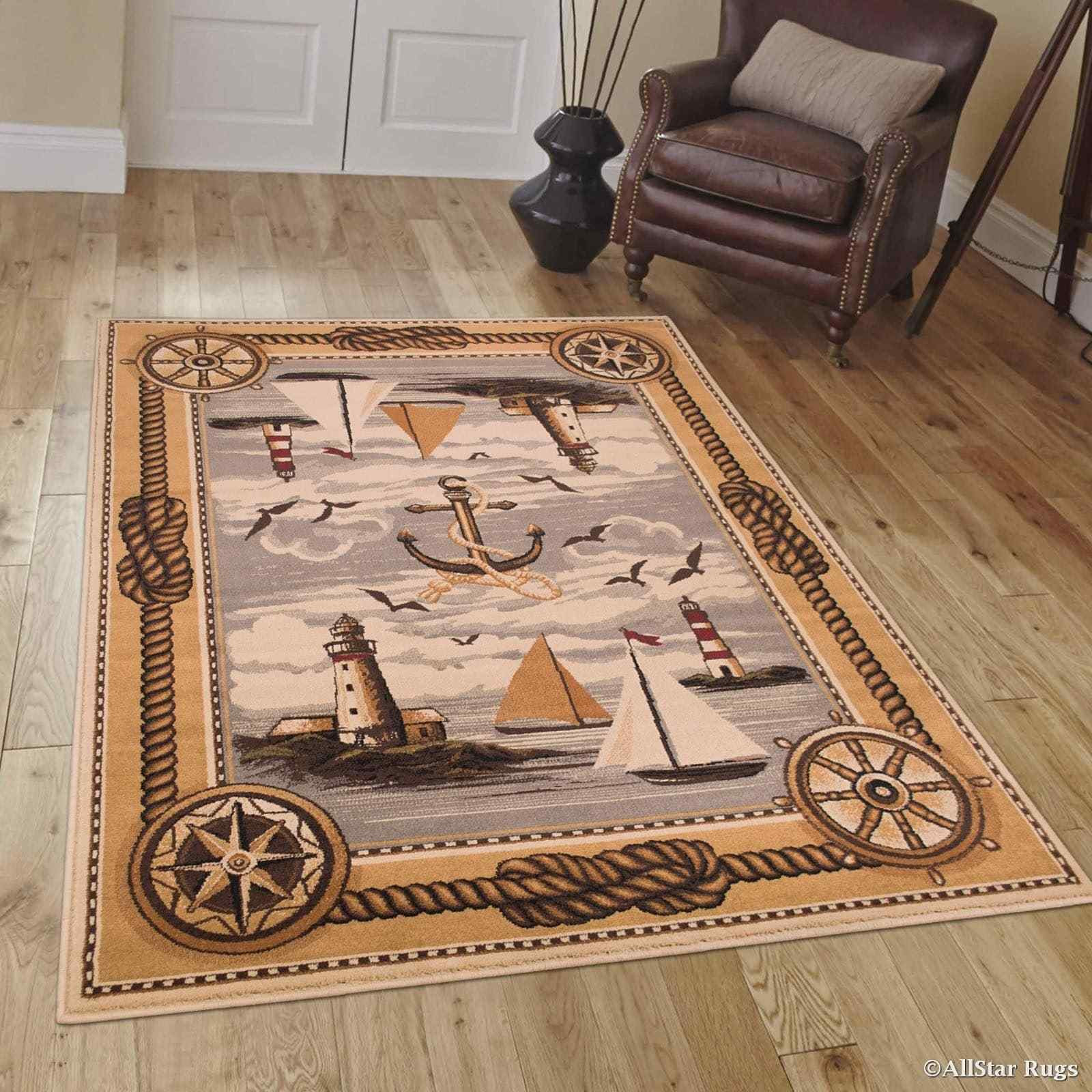 Anchor Sailboat Lighthouse CLA2709131R Rug