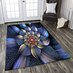 Abstract Purple Glow Flower HN0711236R Rug