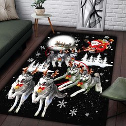 Christmas Siberian Husky Reindeer CLM2310130M Rug