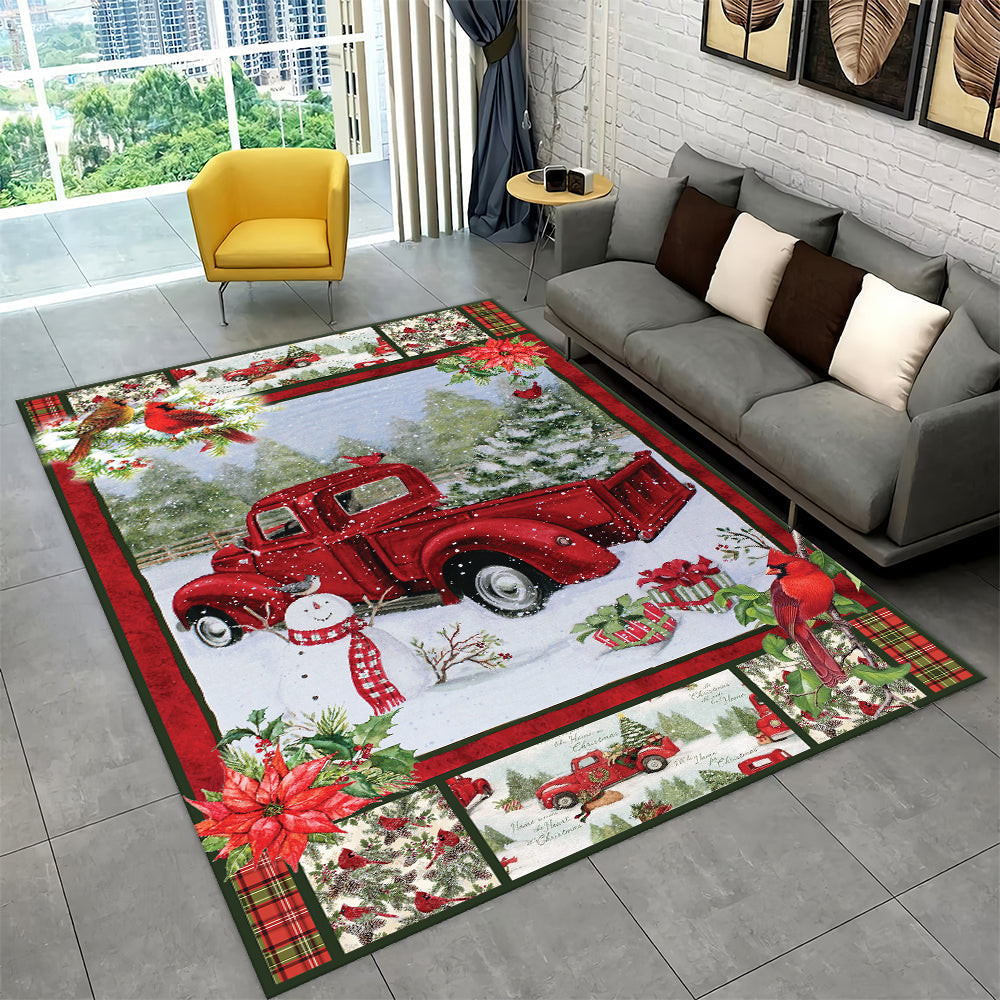 Christmas Red Truck Snowy Cardinals CL300915MDR Rug