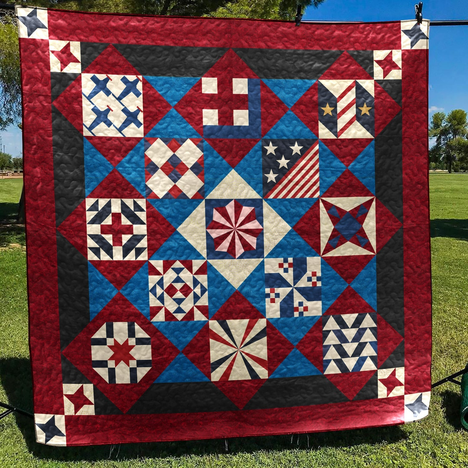 Soldier's Pride Patriotic Quilt Blanket HN070606M