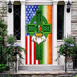 Saint Patricks Day Irish American Celtic Cross Door Cover, Patricks Day Home Door, Patrick Day Home Decor