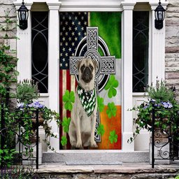 Pug Irish Cross Clover Patricks Day Home Door, Patricks Day Home Door, Patrick Day Home Decor