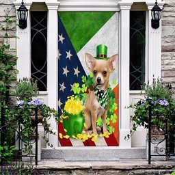 Chihuahua Door Cover, Patricks Day Home Door, Patrick Day Home Decor