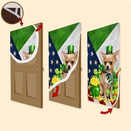 Chihuahua Door Cover, Patricks Day Home Door, Patrick Day Home Decor