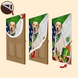 Labrador Retriever Door Cover, Patricks Day Home Door, Patrick Day Home Decor