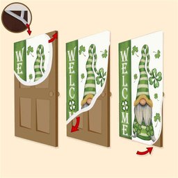 Welcome St Patrick's Day Gnomes Saint Gnomes Door Covers, Patricks Day Home Door, Patrick Day Home Decor