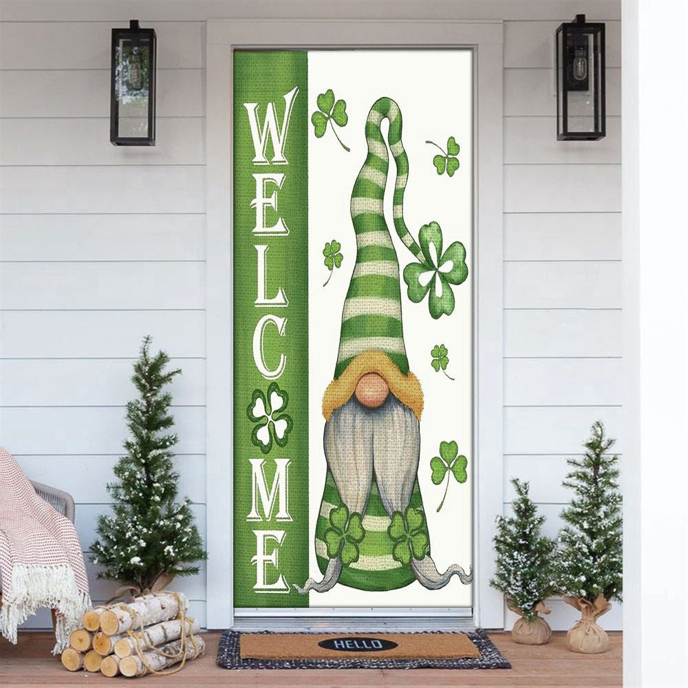 Welcome St Patrick's Day Gnomes Saint Gnomes Door Covers, Patricks Day Home Door, Patrick Day Home Decor