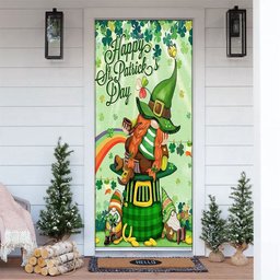 Happy St Patricks Day Gnomes Shamrocks Door Cover, Patricks Day Home Door, Patrick Day Home Decor