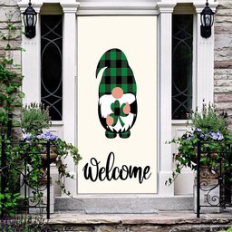 Welcome St Patricks Day Gnomes Door Cover, Patricks Day Home Door, Patrick Day Home Decor