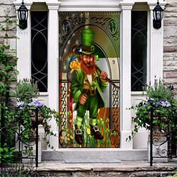 Happy St Patricks Day Irish American Leprechaun Door Cover, Patricks Day Home Door, Patrick Day Home Decor
