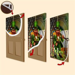 Happy St Patricks Day Irish American Leprechaun Door Cover, Patricks Day Home Door, Patrick Day Home Decor
