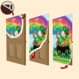 St Patrick's Day Pot of Gold Door Cover, Patricks Day Home Door, Patrick Day Home Decor