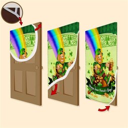 Happy Saint Patrick's Day Leprechaun Door Cover, Patricks Day Home Door, Patrick Day Home Decor