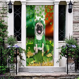 Pug Door Cover, Patricks Day Home Door, Patrick Day Home Decor