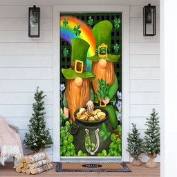 St Patricks Day Leprechaun Gnome Shamrock Gold Door Cover, Patricks Day Home Door, Patrick Day Home Decor