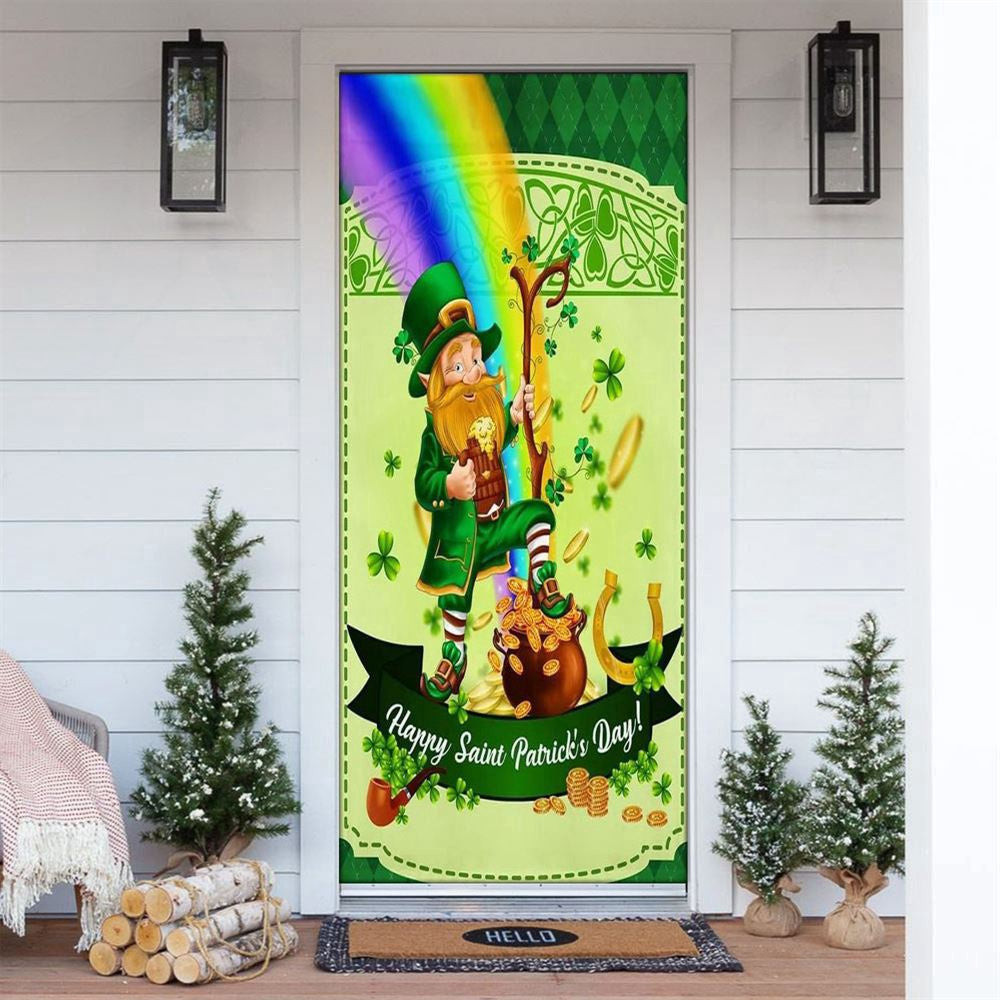 Saint Patrick's Day Leprechaun Door Cover, Patricks Day Home Door, Patrick Day Home Decor