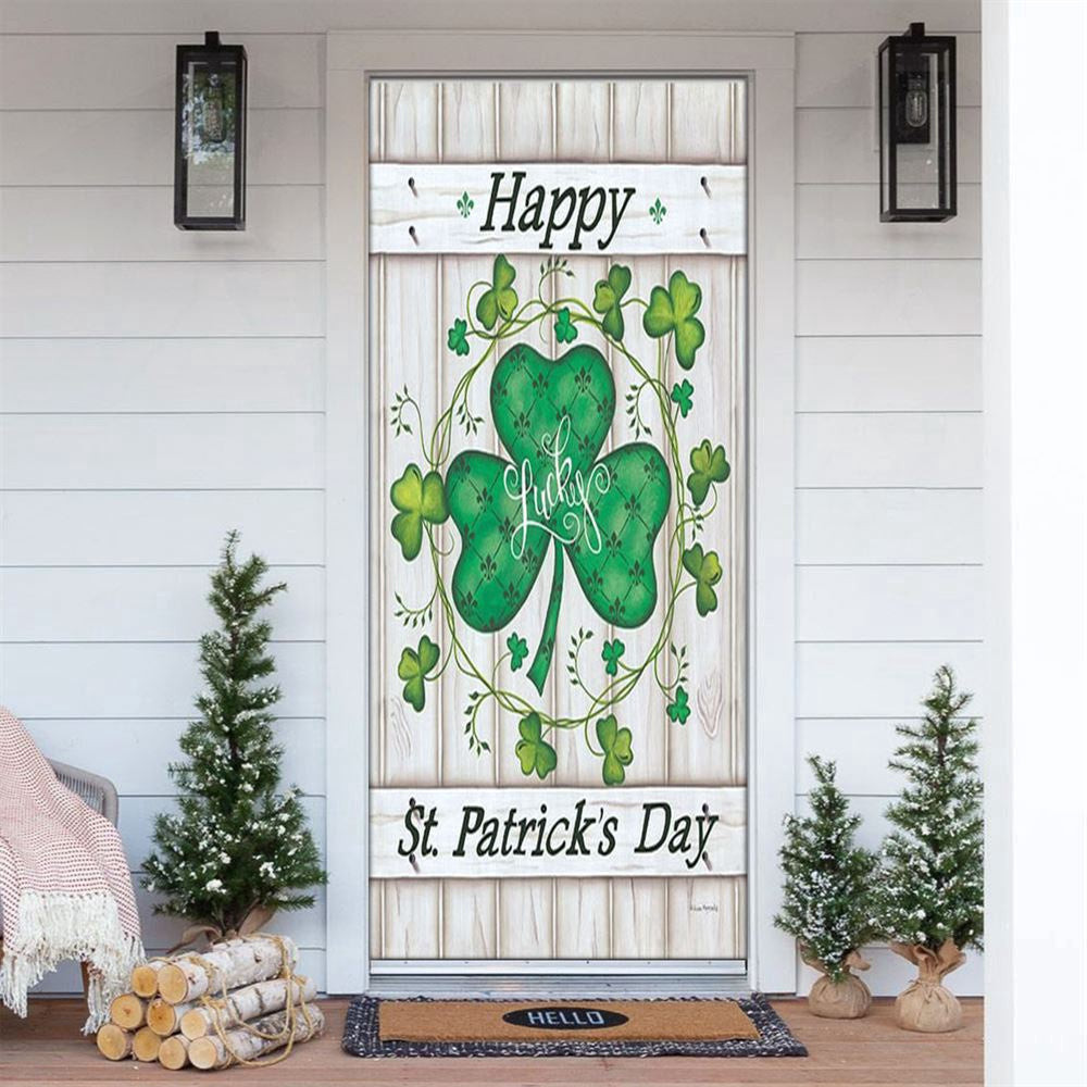 Lucky Clovers Happy Patricks Day Home Door, Patricks Day Home Door, Patrick Day Home Decor