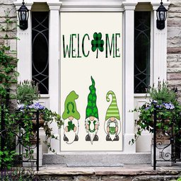 Welcome St Patricks Day Green Gnomes Saint Door Cover, Patricks Day Home Door, Patrick Day Home Decor