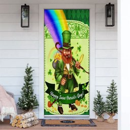Happy Patrick's Day Leprechaun Door Cover, Patricks Day Home Door, Patrick Day Home Decor