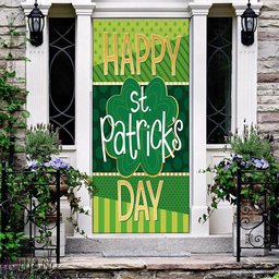 Happy St Patrick's Day Clover Door Cover, Patricks Day Home Door, Patrick Day Home Decor