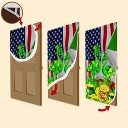 Flamingo Door Cover, Patricks Day Home Door, Patrick Day Home Decor
