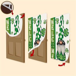 Welcome St Patricks Day Gnomes St Gnomes Door Cover, Patricks Day Home Door, Patrick Day Home Decor