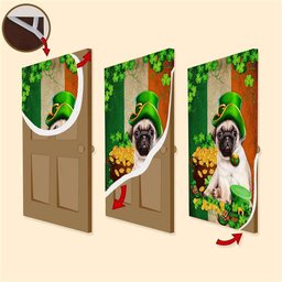 Saint Patrick's Day Pug Irish Door Cover, Patricks Day Home Door, Patrick Day Home Decor