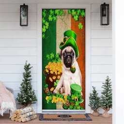 Saint Patrick's Day Pug Irish Door Cover, Patricks Day Home Door, Patrick Day Home Decor