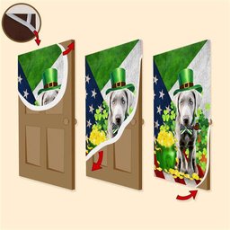 Silver Labrador Door Cover, Patricks Day Home Door, Patrick Day Home Decor