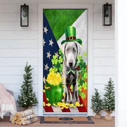 Silver Labrador Door Cover, Patricks Day Home Door, Patrick Day Home Decor