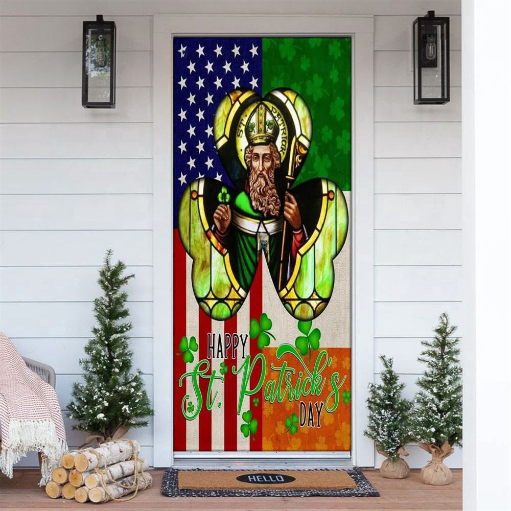 Happy Saint Patrick's Day Irish American Door Cover, Patricks Day Home Door, Patrick Day Home Decor