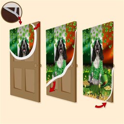 English Cocker Spaniel Door Cover, Patricks Day Home Door, Patrick Day Home Decor