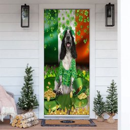 English Cocker Spaniel Door Cover, Patricks Day Home Door, Patrick Day Home Decor