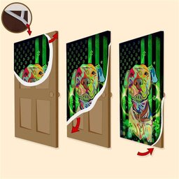 American Pit Bull Terrier Door Cover, Patricks Day Home Door, Patrick Day Home Decor