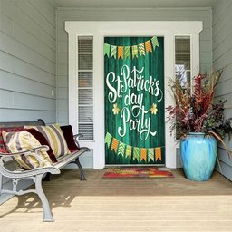 St Patrick's Day Party Door Cover Paddy Day Door Banner Lucky Door Decor, Christmas Gift Decor