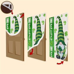 Irish Gnome Welcome Door Cover, Patricks Day Home Door, St Patricks Day Door Decor
