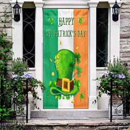 Shamrock Leprechaun's Hat Day Door Cover, Patricks Day Home Door, Patrick Day Home Decor