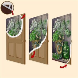 Good Luck Blessed Door Cover, Gift For Horse Lovers, Patricks Day Home Door, Patrick Day Home Decor