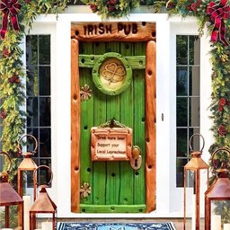Irish Pub Door Cover Irish Pub St Patrick Day Drink More Beer Support Your Local Leprechaunt, Christmas Gift Decor