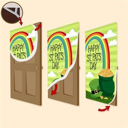 St Pat's Pot of Gold Door Cover, Patricks Day Home Door, Patrick Day Home Decor