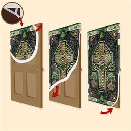Irish Celtic Cross Happy Saint Patrick's Day Door Cover, Patricks Day Home Door, Patrick Day Home Decor