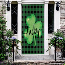St Patrick's Day Lucky Shamrock Clover Door Cover, Patricks Day Home Door, Patrick Day Home Decor