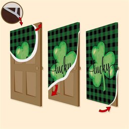 St Patrick's Day Lucky Shamrock Clover Door Cover, Patricks Day Home Door, Patrick Day Home Decor