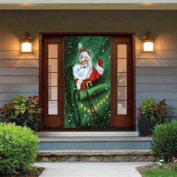 Santa Clause Happy St Patrick Day Door Cover Home Decoration Santa Lovers Gift March 17th Gift Idea, Christmas Gift Decor