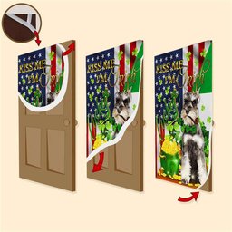 Kiss Me I'm Irish Miniature Schnauzer Door Cover, Patricks Day Home Door, Patrick Day Home Decor