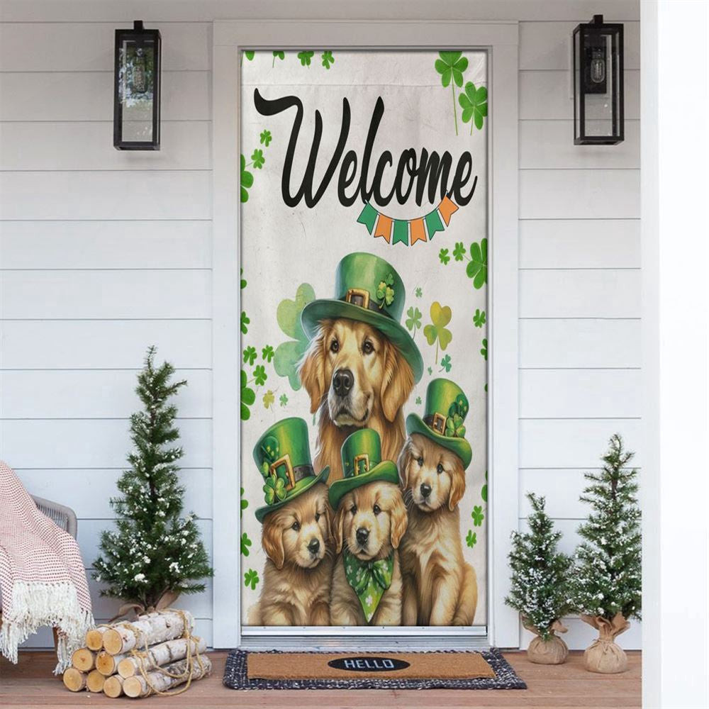 St Patrick's Day Golden Retriever Door Cover, St Patrick's Day Dog Door Cover, Patricks Day Home Door, Patrick Day Home Decor