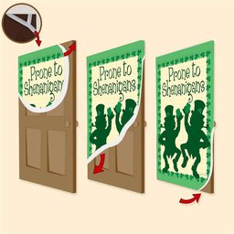 Prone to Shenanigans Door Cover, Patricks Day Home Door, Patrick Day Home Decor
